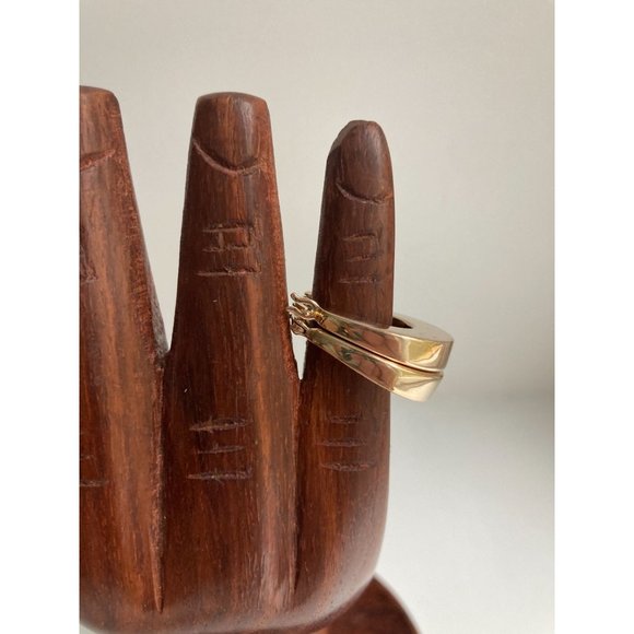 Sterling U-Shaped Gold Tone Dangle Earrings - Picture 2 of 6